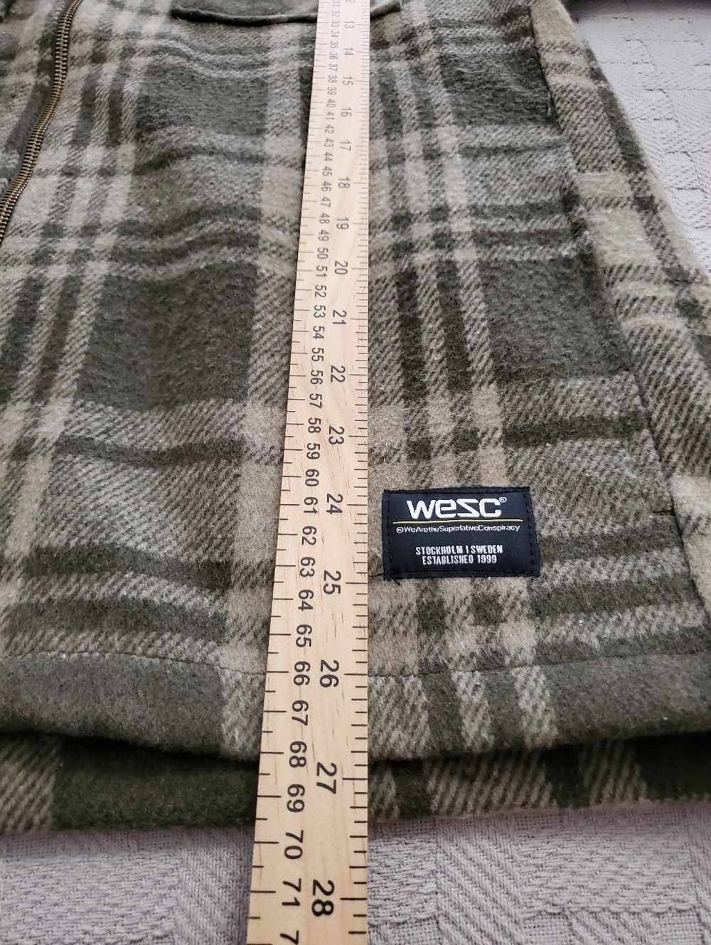 WeSC Liam Sherpa Hooded Plaid Shirt Jacket Unisex - Picture 8 of 13